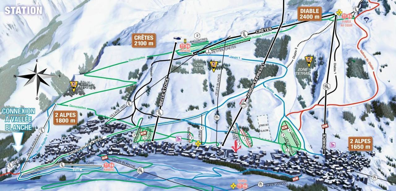 Residence Plein Sud A Cote Jandri Express, Front De Neige, Vue Splendide, Label 2 Alpes, Classe 2 Etoiles Tourisme Лес дьо Алпс Екстериор снимка